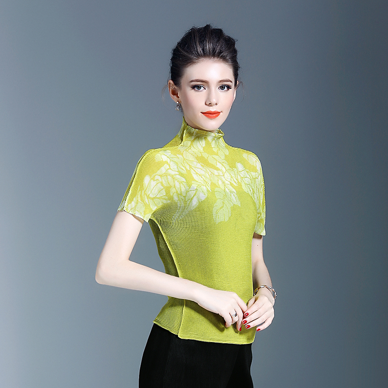 Sanzhaizhezhou Gaya Jepang Perempuan Baru Dicetak Kaos Atasan (Kuning)