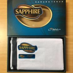 Sapphire Sarung Tenun Muslim Pria Premium Baju Ibadah Katun Halus - Putih