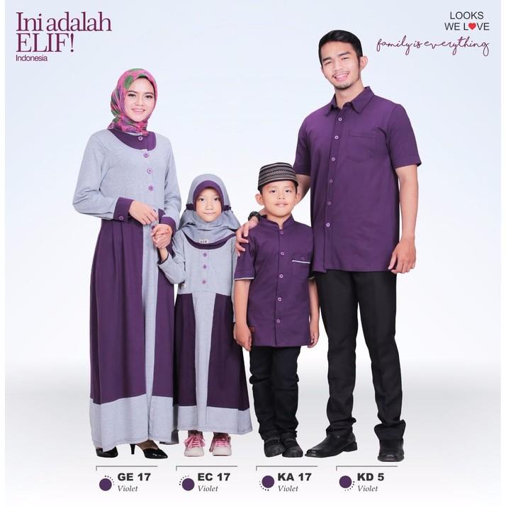 Sarimbit Keluarga Elif 17 Violet - Couple Busana Muslim - Bi8afh