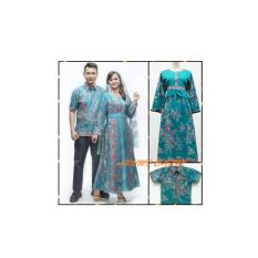 Sarimbit Pasangan Keluarga Gamis Long Dress Batik 1089 Tosca BIG SIZE