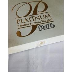 Sarung Pohon Korma Platinum Timbul Tumpal Songket Putih Motif BHS