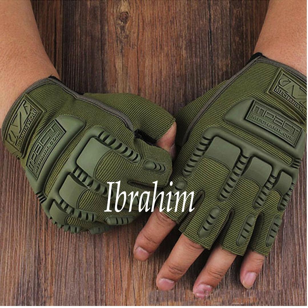 SARUNG TANGAN SEPEDA MOTOR - MOTIF MILITER - TERBARU - GREEN / HIJAU 