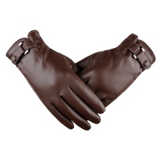 Sarung Tangan Winnie The Pooh Kulit Phone Screen Touch Sarung Tangan Men Winter Glove (Kopi (Kopi))