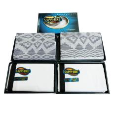 Sarung Tenun Sapphire Putih Polos Tumpal Hitam ( PTPL )