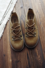 Sastra Sepatu Renda Perempuan Sepatu Gunung Lulur Sepatu Kulit Sapi (Khaki)