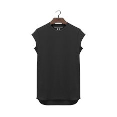 Saudara Legging Otot Kemeja Kebugaran Atasan Kebugaran Without Lengan Kaos (Hitam)