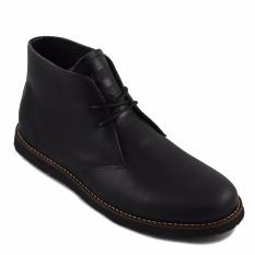 Sauqi Chukka Sepatu Casual Boots Pria - Kulit Asli Black