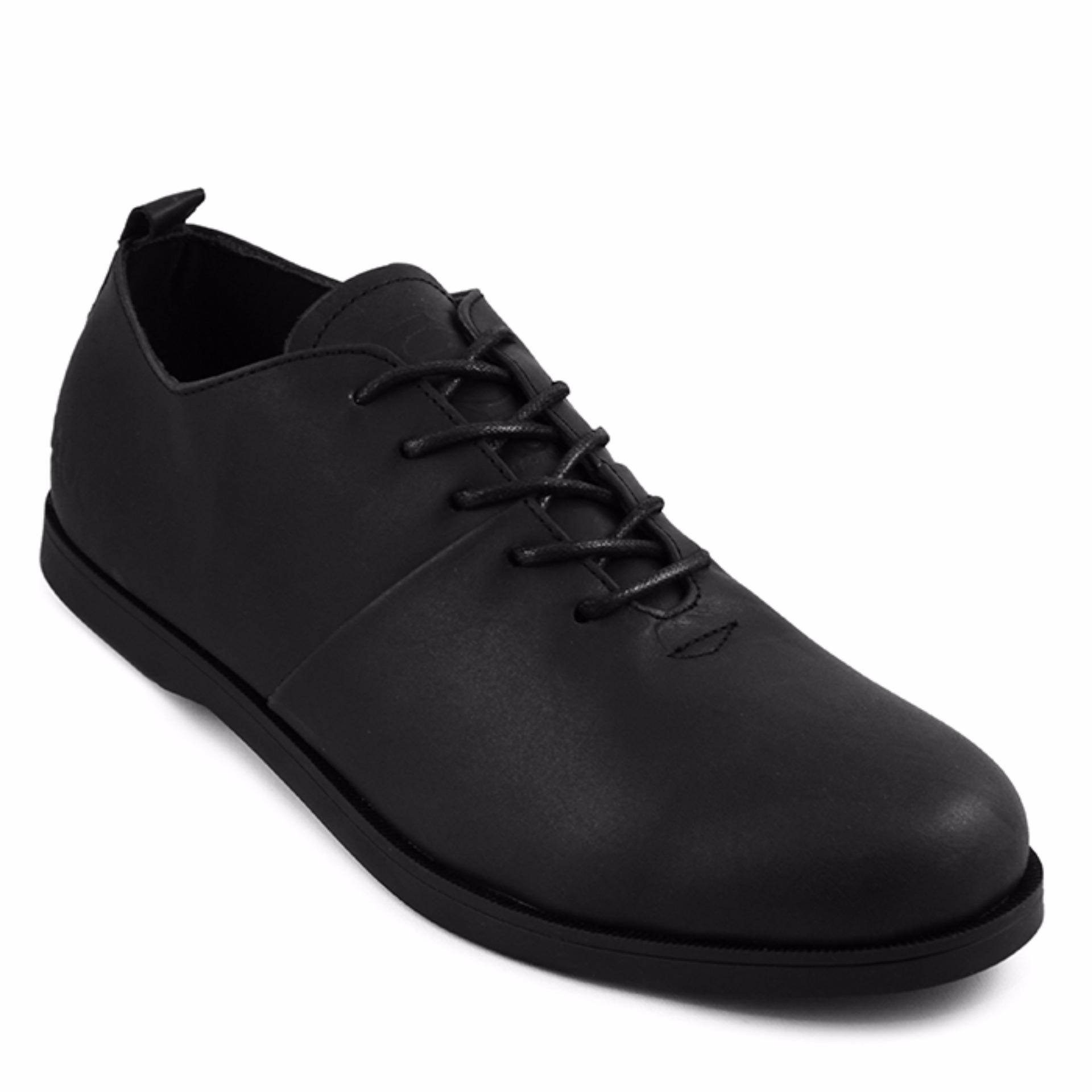 Sauqi Footwear New Vegas Sepatu Casual Formal Pria Kulit Asli - Hitam