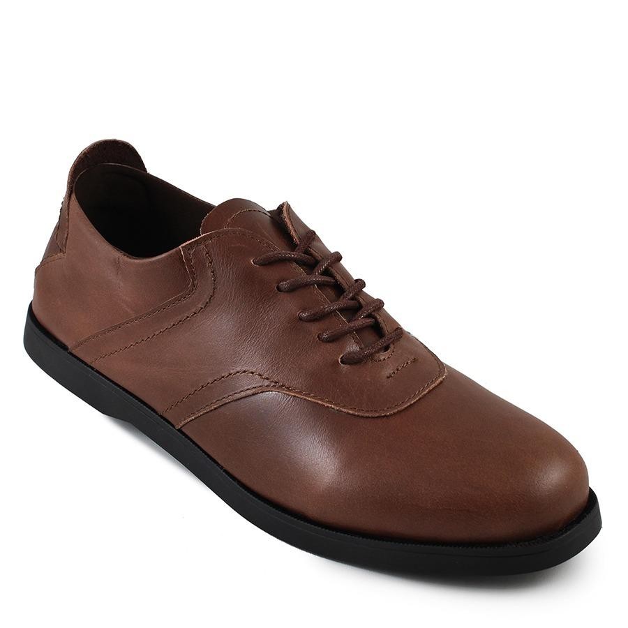 Sauqi Footwear Spancer Sepatu Formal Sneakers Pria Kulit Asli Kantor Kuliah - Coklat