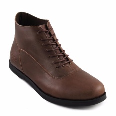 Sauqi Footwear Spectre Sepatu Kulit Asli Boots Pria Casual Formal Kantor - Brown