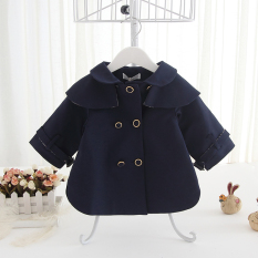 Sayang Idea2017 Korea Fashion Style Bayi Anak Kecil Modis Atasan Gadis Jaket Angin (Biru Tua)