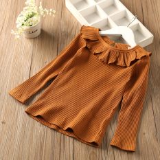 Sayang Kasual Warna Solid Anak-anak Atasan Baju Dalaman (Kuning)