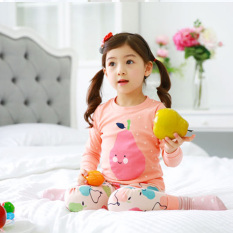 Sayang Korea Anak Model Musim Semi Anak Perempuan Jaket AC 2Pcs/Set Dimuat (Oranye)