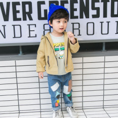 Sayang Korea Modis Gaya Baru Children Jaket Baseball Jaket Berkerudung Jaket Jas (M Kacang Jas Kuning)