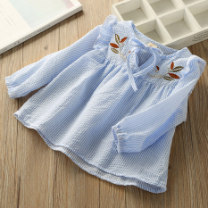 Sayang Korea Fashion Style Bordir Baru Bayi Blus Baby Doll Gadis Atasan (Biru)