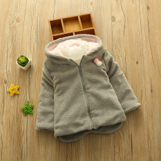 2018 Pakaian Musim Dingin Model Baru Anak Prempuan Jaket Anak-anak Tambah Beludru Kuping Kelinci
