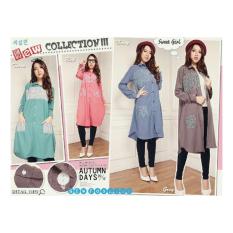 SB Collection Atasan Blouse Loise Long Tunik Kemeja-Navi