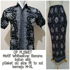 SB Collection Couple Rok Plisket Rahma Maxi Jumbo Dan Kemeja Batik Pria