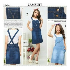 SB Collection Dress Midi Nikita Overall Jeans-Biru Muda