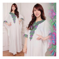 SB Collection Kaftan Lolita Gamis Jumbo Maxi Dress Bordir-Putih