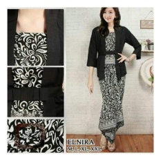 SB Collection Stelan Kebaya Batik Kartini Blouse Kutubaru Dan Rok Lilit-Hitam