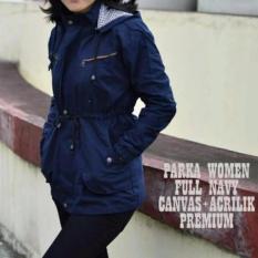 Sea7 Store Jaket Parka Wanita - Canvas - Bolak-Balik - Biru Dongker