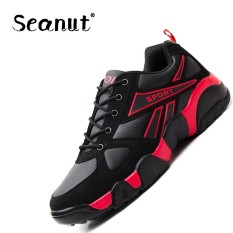 Seanut Men's Basketball Sepatu On Court Wearable Bantalan Sepatu Kets Sepatu Olahraga Pelatihan Bola Basket Ankle Boots untuk Pria (Merah) -Intl
