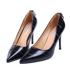 Sederhana Bata Merah Lengan Bergaris Profesi Sepatu Wanita Sepatu (Hitam)