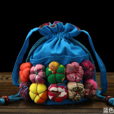 Sederhana Kain Rajut Dompet Uang Receh Selempang Tas Kecil (Biru (Labu Warna Acak))