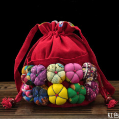 Sederhana Kain Rajut Dompet Uang Receh Selempang Tas Kecil (Merah (Labu Warna Acak))