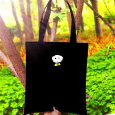Kanvas Sederhana Bahu Cherri Chibi Maruko Chan Tas Tas (Kepala Kecil Bakso Hitam Vertikal Tas)