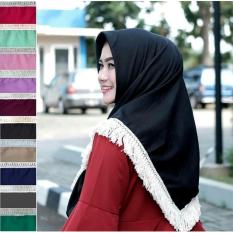 Segi empat Rumbai Dayak Rajut Hijab Rumbai Rajut Kerudung Rumbai Rajut