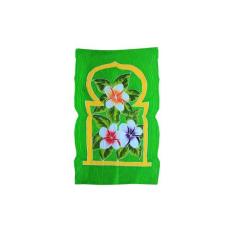 Sejadah Sajadah Lukis Bali Motif Floral Hijau Stabilo
