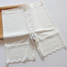 Seksi Pinggir Berenda Celana Keselamatan Sambungan Jahitan Sutra Es Mulus Celana Pendek Upshift Anti Tembus Pandang Celana Perempuan Pakaian Luar Legging Musim Panas