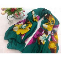 Selendang Sifon Shawl Selendang Zoya Zalora Selendang Pria Selendang Wanita Shawl Pria Pashmina Shawl Scarf Scarves Cantiki Premium Hijau Flower