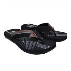 Sendal Jepit - Sendal Pantai - Sandal Jepit Carvil Tigris In Black Vintage Brown - Hitam Coklat - Size 41