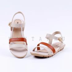 SENDAL/SANDAL PLATFORM SANTAI WANITA MURAH AD04 - TAN