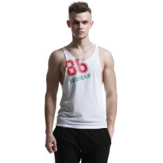 SEOBEAN Mens Fashion Sport Tank Tops Kebugaran Kaos Tanpa Lengan O-Neck Kasual Pola Cetak Vest Tanks-Intl