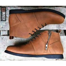 Sepatu Baru Brodo Boots/ Boots Zipper Formal Pria Terkeren - BUSCH WARLOCK BRODO - Hitam - Coklat - Kuning