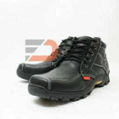 Sepatu Boot Casual safety PDL Pria Kulit Sapi Asli untuk hangout touring hiking muncak safety satpam