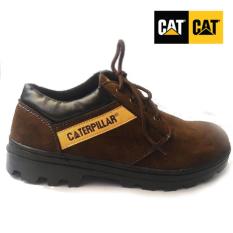 Sepatu boot pria caterpillar safety shoes sepatu pria caterpillar sepatu caterpilar coklat tua suede pendek, sepatu gunung, sepatu safety caterpillar