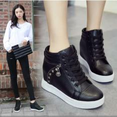 SEPATU BOOT RESLETING BOOTS WEDGES WANITA MURAH WARNA HITAM