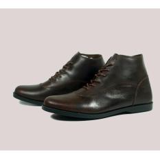 Sepatu Boots Brodo Pul Up Leathers Men's - Sepatu Kulit Asli -BAE WEAH AKITA ( BROWN )