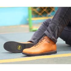 Sepatu Boots Brodo Pul Up Leathers Men's - Sepatu Kulit Asli -BAE WEAH Golden ( TAN )
