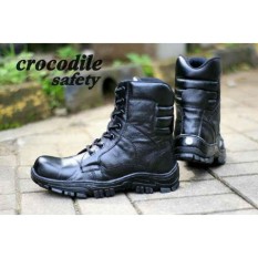 Sepatu Boots Crocodile PDL PDH TNI Kulit Asli - Free Kaos Kaki