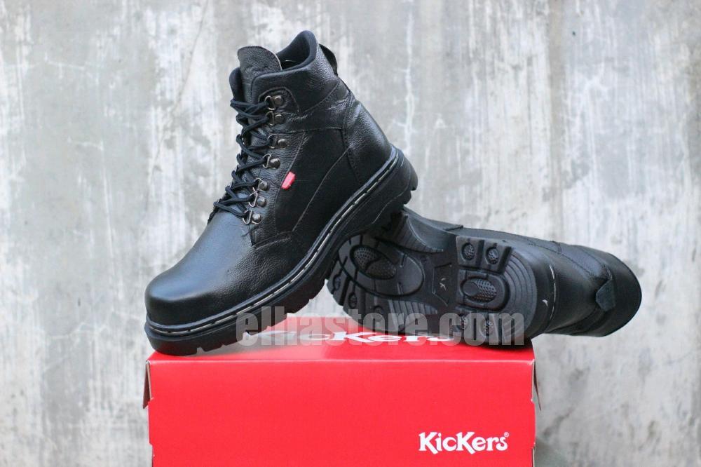 Sepatu Boots Kickers Bromo Sefty Safety Ujung Besi Kulit Asli