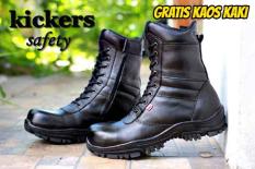 Sepatu Boots Kickers Pria Kulit PDL PDH TNI POLISI SECURITY SATPAM TENTARA POLRI GROSIR Tali Black