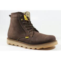 Sepatu Boots Kulit Asli Original Pria Keren High Quality - COUNTRY BOOTS GUNDUL - Brown