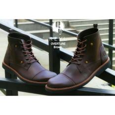 Sepatu Boots Kulit Safety Reyl Overtune Brown Original