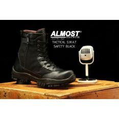 Sepatu Boots Pria Almost Tactical S.W.A.T Safety Ujung Besi - Sepatu Proyek - Free Kaos Kaki